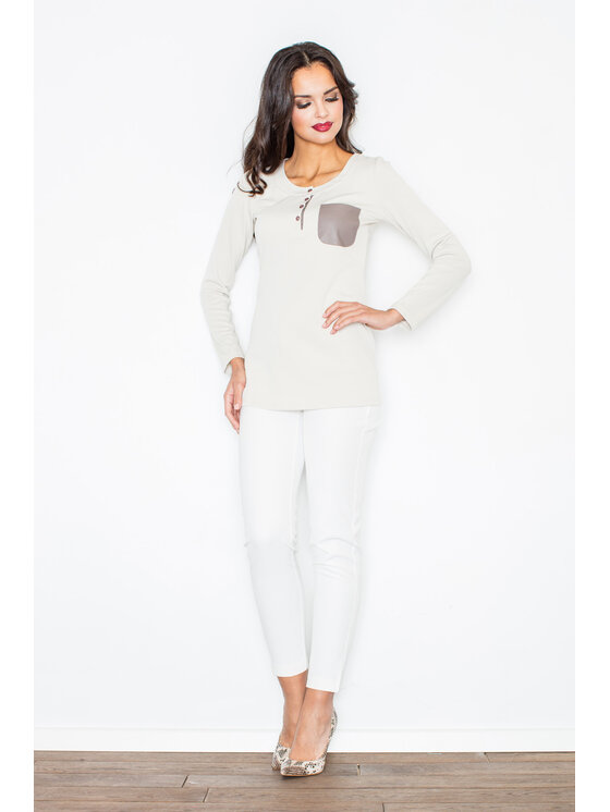 FIGL FIGLFIGL Blusa M156 Beige Regular Fit