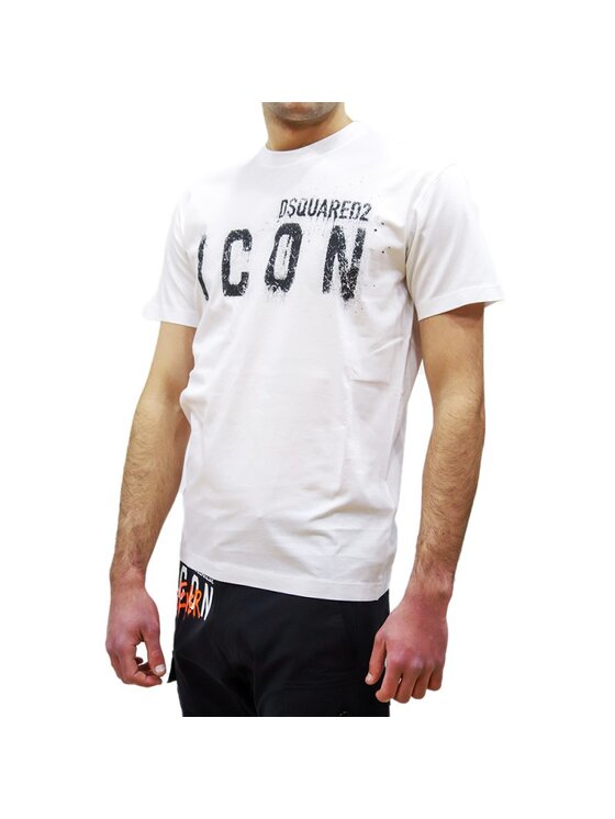 Dsquared2 Dsquared2 T-Shirt S79GC0039 S23009 100 Biały Regular Fit