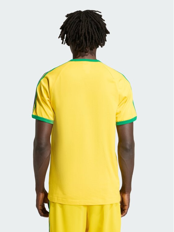 adidas adidas T-Shirt 3-Stripes Żółty Regular Fit