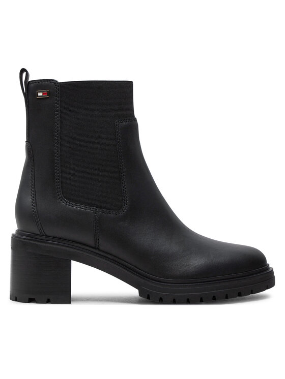 Tommy Hilfiger Tommy Hilfiger Kotníková obuv s elastickým prvkem FW0FW08163 Černá