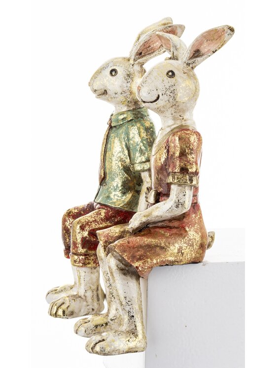 MIAhome MIAhome Figurka para królików na ławce MALJUNA-2 Kolorowy