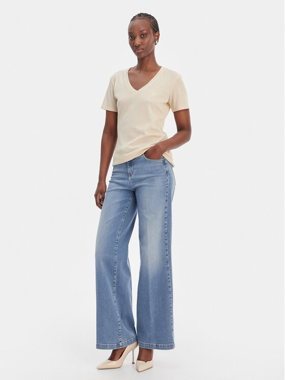 Liu Jo Sport Liu Jo Sport Majica TA6175 J3845 Écru Regular Fit