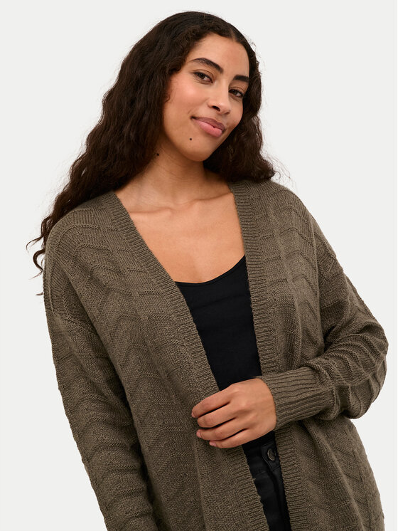 Kaffe Kaffe Strickjacke Kaemria 10506359 Khakifarben Regular Fit