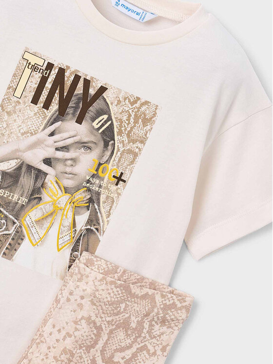 Mayoral Mayoral Set T-Shirt und Leggings 3727 Beige Regular Fit