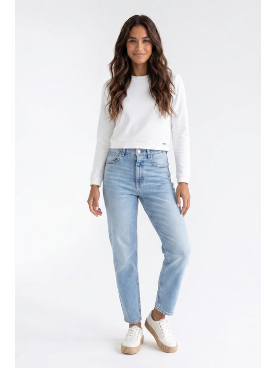 FIGL FIGL Mikina M1375 Krémová Regular Fit