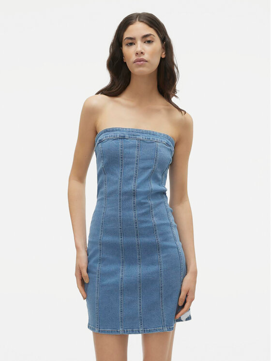 Vero Moda Vero Moda Джинсова сукня Zoie 10310272 Голубий Slim Fit