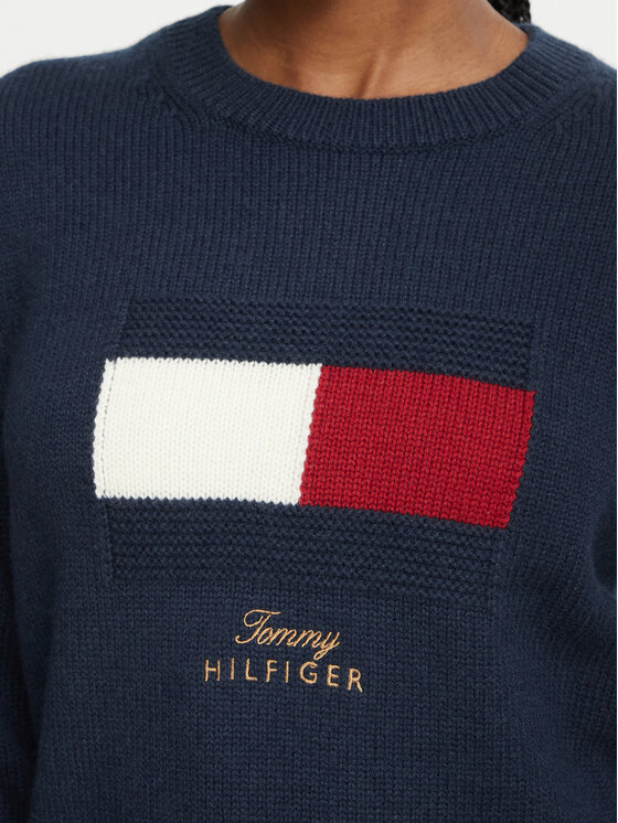 Tommy Hilfiger Tommy Hilfiger Džemper WW0WW51450 Tamnoplava Regular Fit