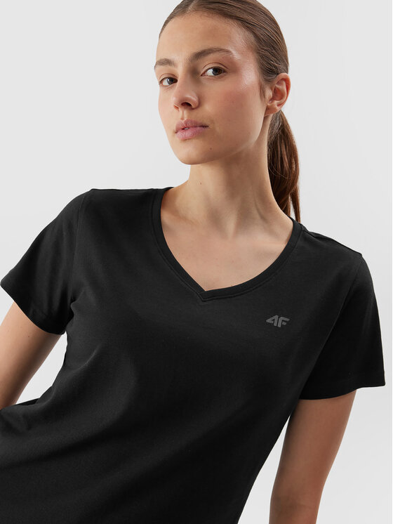 4F 4F Тишърт 4FAW23TTSHF0908 Черен Regular Fit