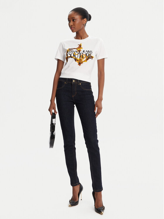 Versace Jeans Couture Versace Jeans Couture Tričko 79HAHE06 CJ00E Biela Regular Fit