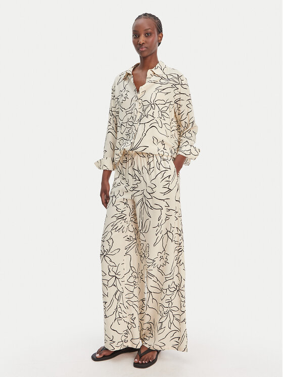 Seafolly Koszula Hothouse Flowers 55648-TO Écru Relaxed Fit