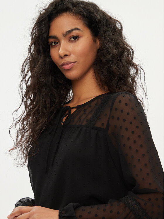 Vila Vila Blusa Edee 14079577 Nero Regular Fit
