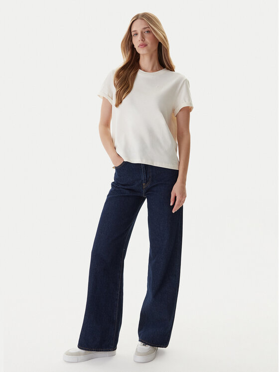 Mustang Mustang T-krekls Monroe 1016755 Écru Relaxed Fit