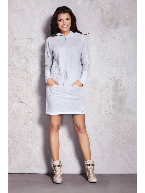 Infinite You Infinite You Sukienka codzienna M023 Szary Basic Fit