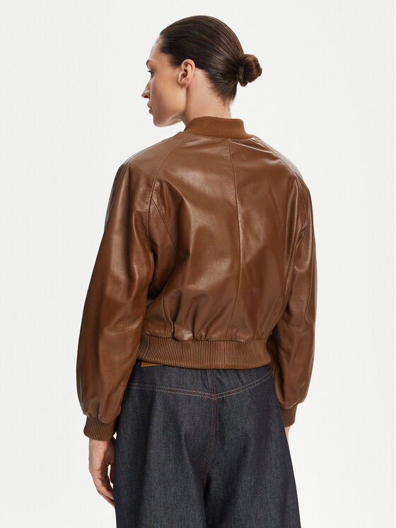 Serge Pariente Serge Pariente Nahkjope Gaia Pruun Regular Fit