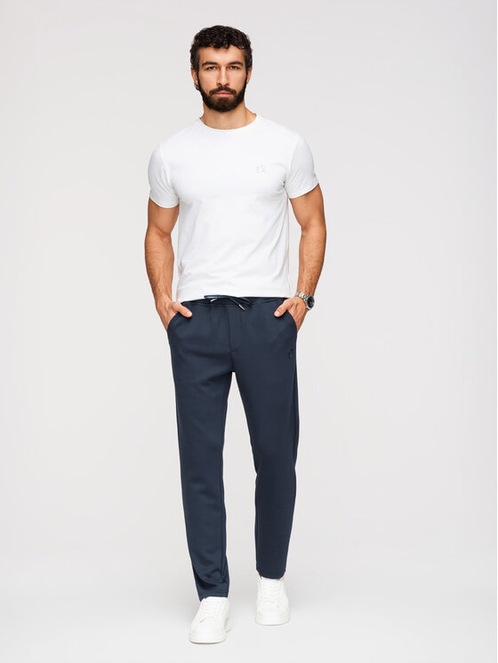Ombre Ombre Spodnie dresowe OM-PSBC-0221 Granatowy Regular Fit