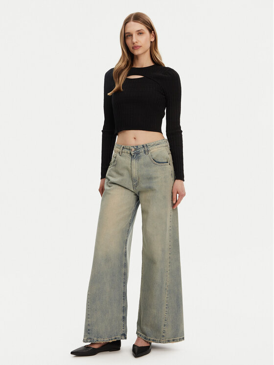 ONLY ONLY Pulover Meddi 15339582 Črna Cropped Fit