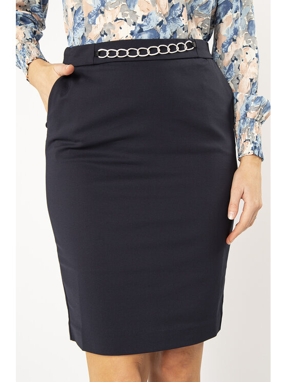 QUIOSQUE QUIOSQUE Midi sukňa Quiosque 7NG004802 Tmavomodrá Regular Fit