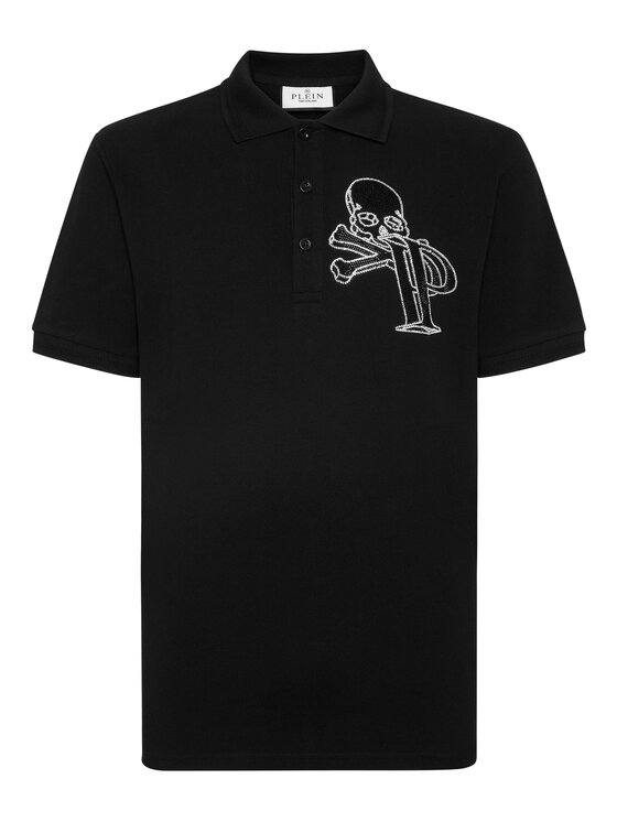 PHILIPP PLEIN PHILIPP PLEIN Polo 15473 Czarny Slim Fit