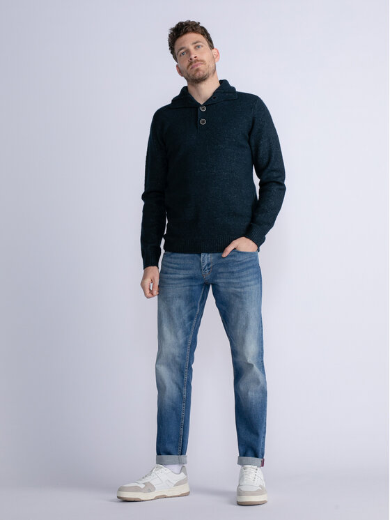 Petrol Industries Petrol Industries Πουλόβερ M-3030-KWC217 Σκούρο μπλε Regular Fit