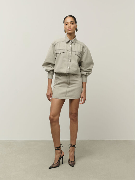 La Mania La Mania Bluzka SHADE Szary Classic Fit