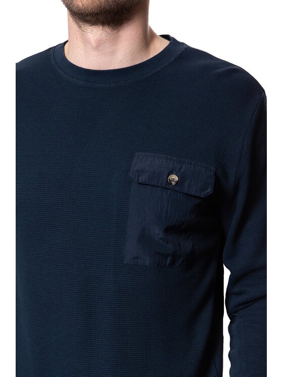 Mustang Mustang Maglione BEN C WAFFLE Blu Regular Fit
