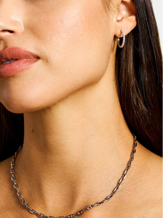 Fossil Fossil Orecchini Er S Pave Hoop JF04802040 Argento