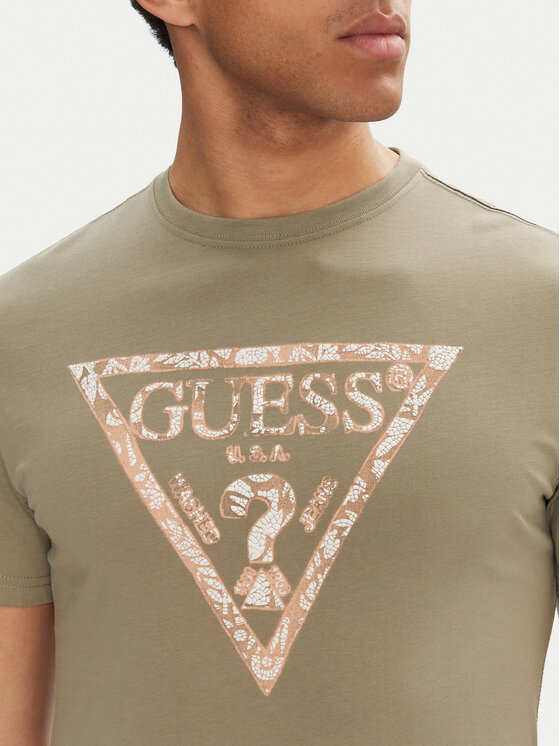 Guess Guess Póló M5GI06 I3Z14 Zöld Regular Fit