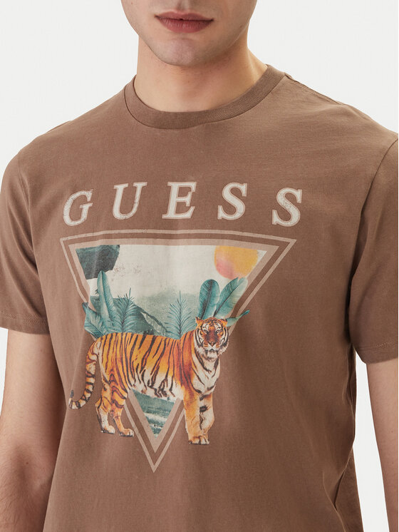 Guess Guess Tričko M6GI33 K3310 Hnedá Regular Fit