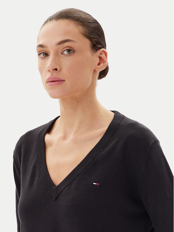 Tommy Jeans Tommy Jeans Pulover Essential DW0DW19888 Negru Regular Fit