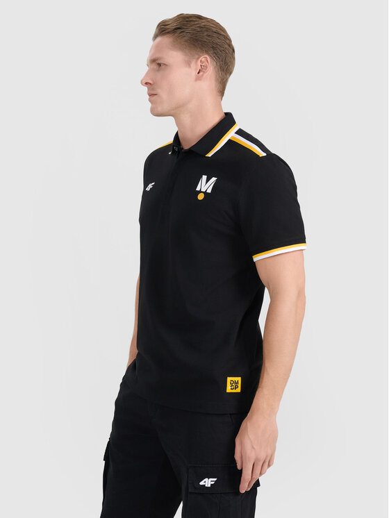 4F 4F Polo TEAMWEAR Czarny Regular Fit