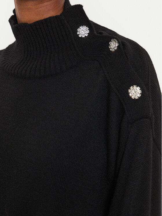 Kontatto Kontatto Rollkragenpullover 3M0170 Schwarz Relaxed Fit