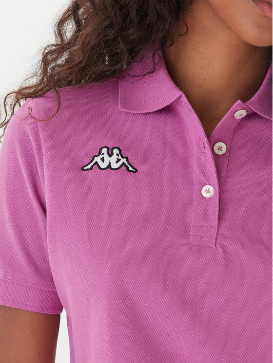 Kappa Kappa Тениска с яка и копчета Logo Sharas Wss 302B3C0 Виолетов Regular Fit