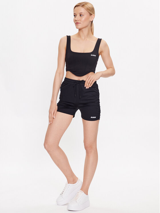Guess Guess Športne kratke hlače Ella V3GD14 MC04A Črna Slim Fit