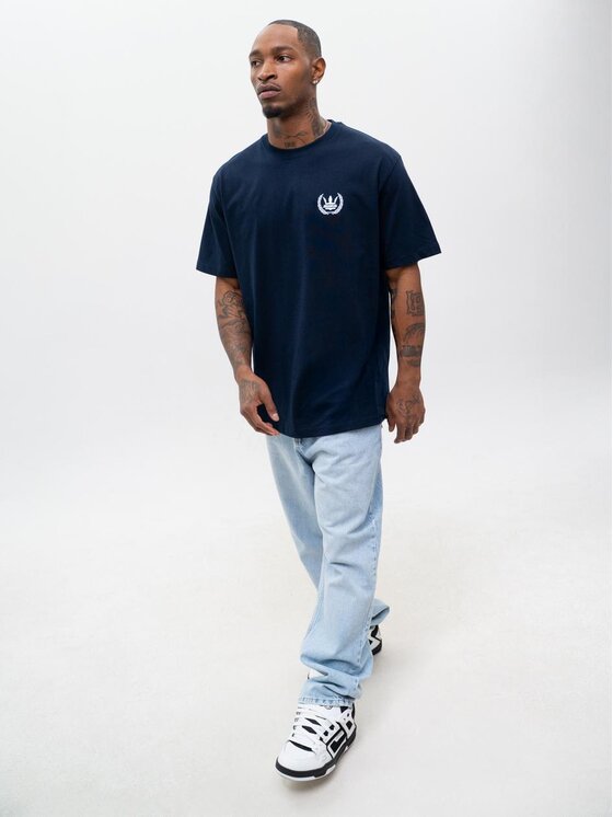 Jigga Wear Jigga Wear T-Shirt Szeroka luźna Laur korona 130026 Granatowy Oversize