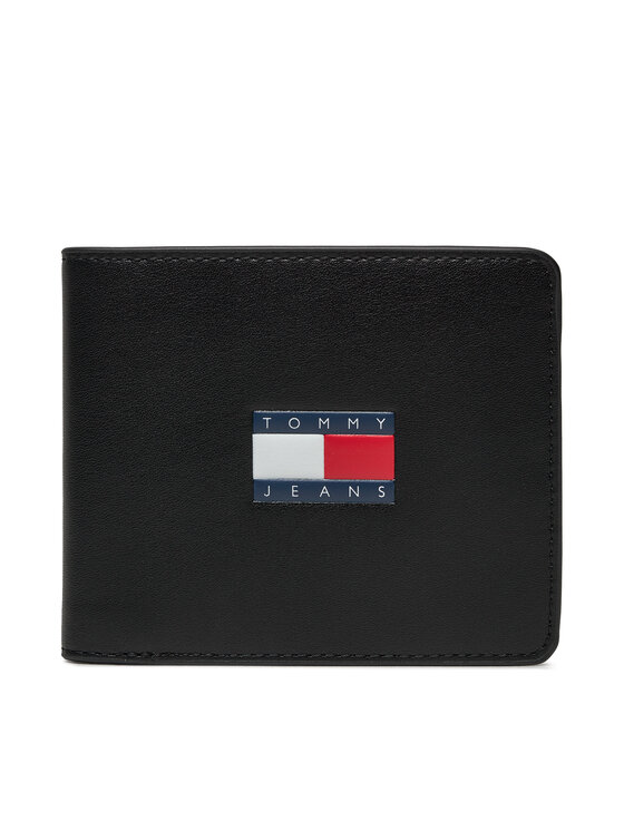 Portofel Mare pentru Bărbați Tommy Jeans Tjm Archive Leather Cc Wallet AM0AM12440 Negru