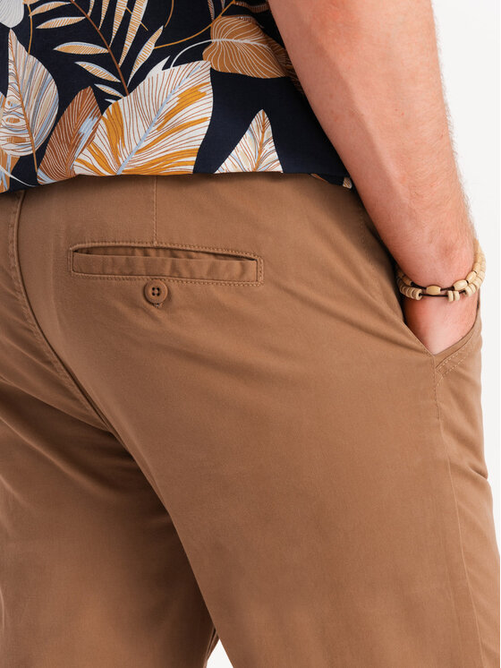 Ombre Ombre Chinosy OM-PACP-0118 Brązowy Regular Fit