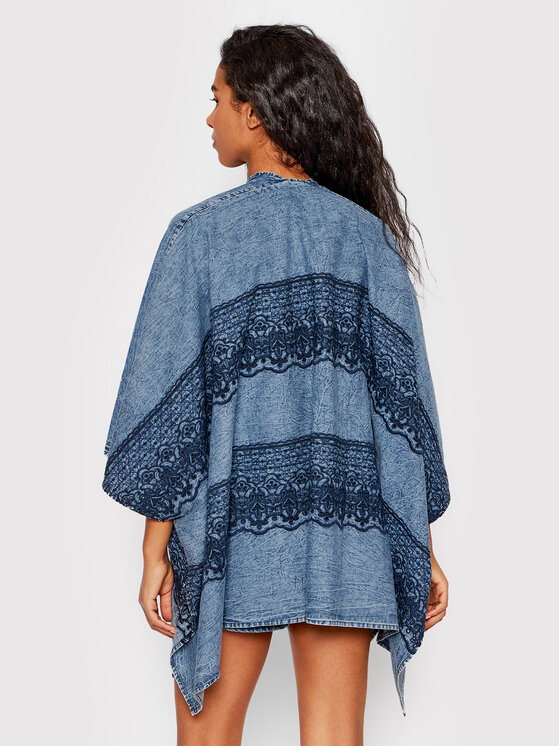Poncho Wash Denim Clara 22SAWA16 Blu Regular Fit