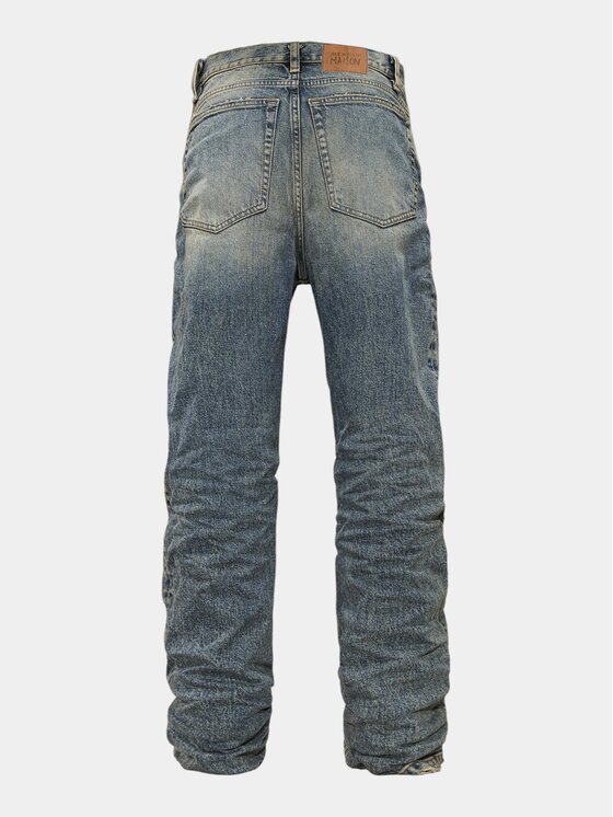 MADE BY SOCIETY MADE BY SOCIETY Spodnie materiałowe Jeans VOLUME-TECH - P27206 Niebieski Basic Fit