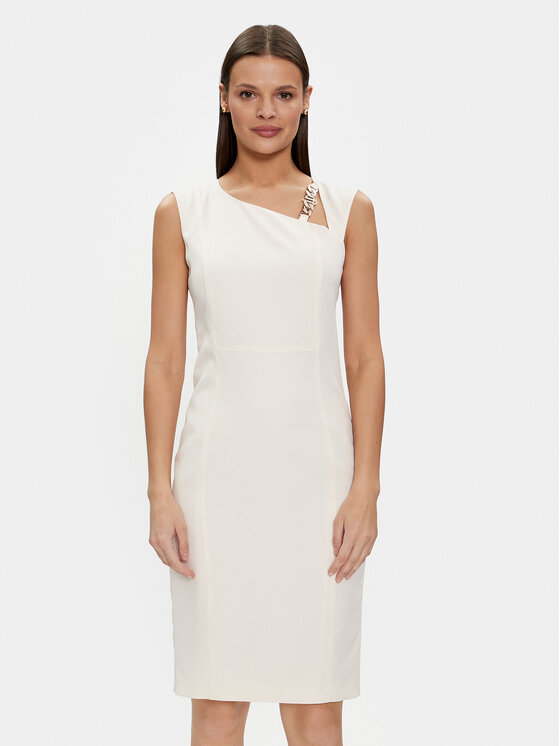 Liu Jo Liu Jo Kokteilinė suknelė CA4211 T2200 Écru Regular Fit