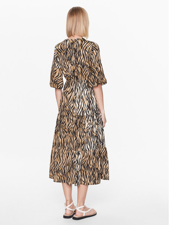 Iconique Iconique Vsakodnevna obleka IC23 123 Rjava Regular Fit