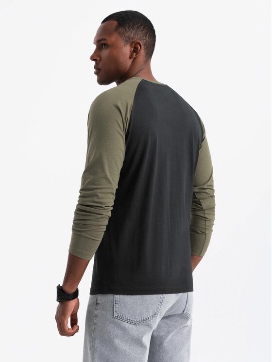 Ombre Ombre Longsleeve OM-LSCL-0105 Czarny Regular Fit