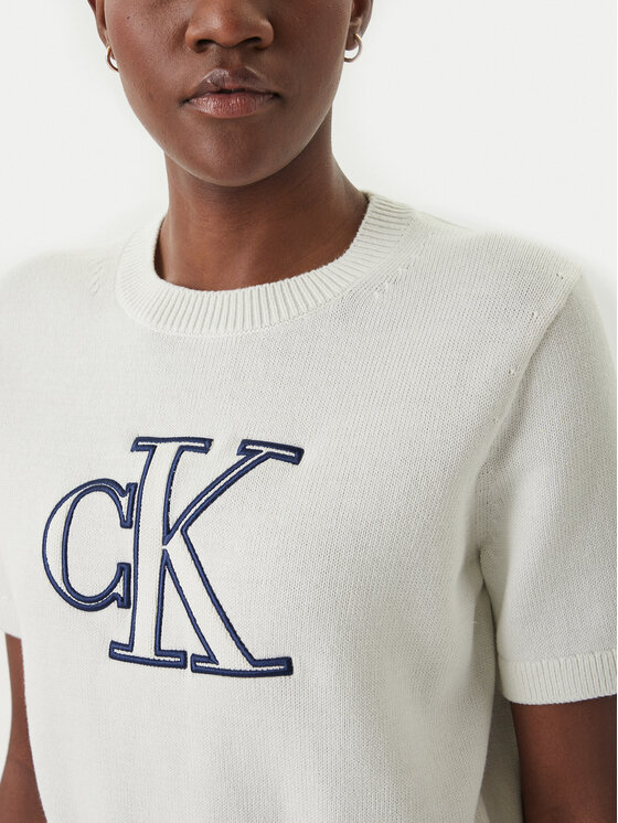 Calvin Klein Jeans Calvin Klein Jeans Sveter LV047F356G Écru Regular Fit