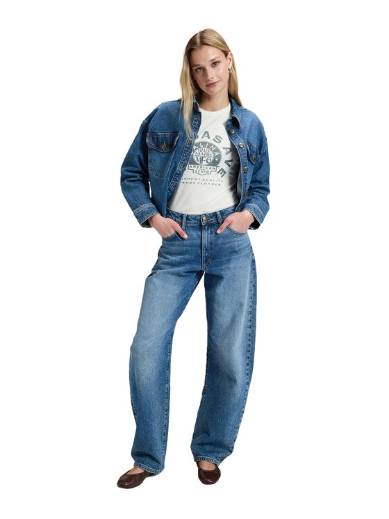 Lee Lee Jeansy 112385883 Niebieski Wide Leg