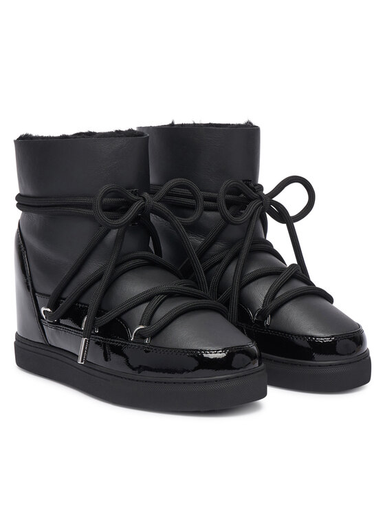 Inuikii Inuikii Stivali da neve Gloss Wedge 1001.004.0052 Nero