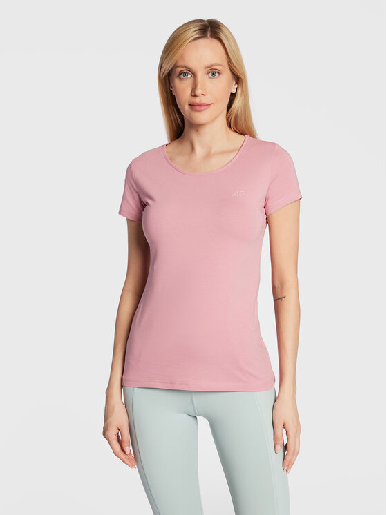4F 4F T-shirt H4Z22-TSD350 Ružičasta Regular Fit