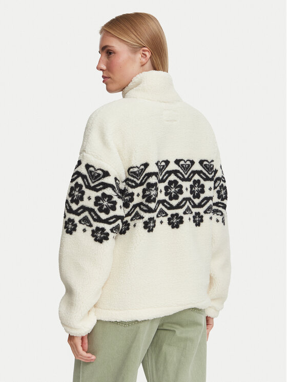 Roxy Roxy Fleecejacke ERJPF03178 Creme Relaxed Fit
