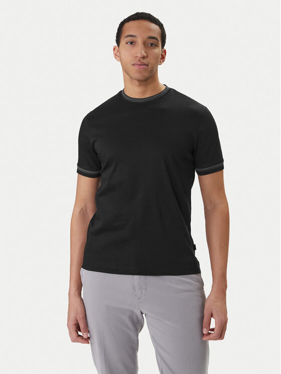 BOSS Tricou H-Tessler 202 50554536 Negru Slim Fit