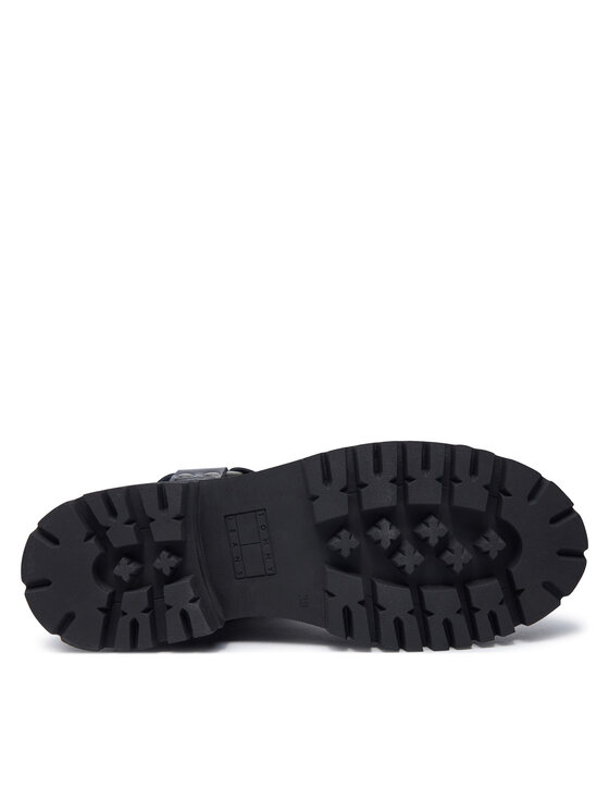 Tommy Jeans Tommy Jeans Polokozačky Tjw Urban Biker Boot Leather EN0EN02728 Černá