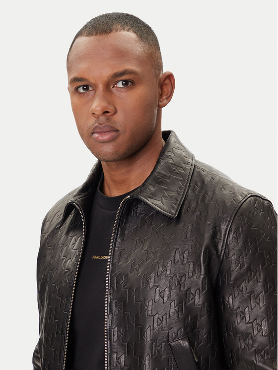 KARL LAGERFELD KARL LAGERFELD Lederjacke 555000 554400 Schwarz Regular Fit