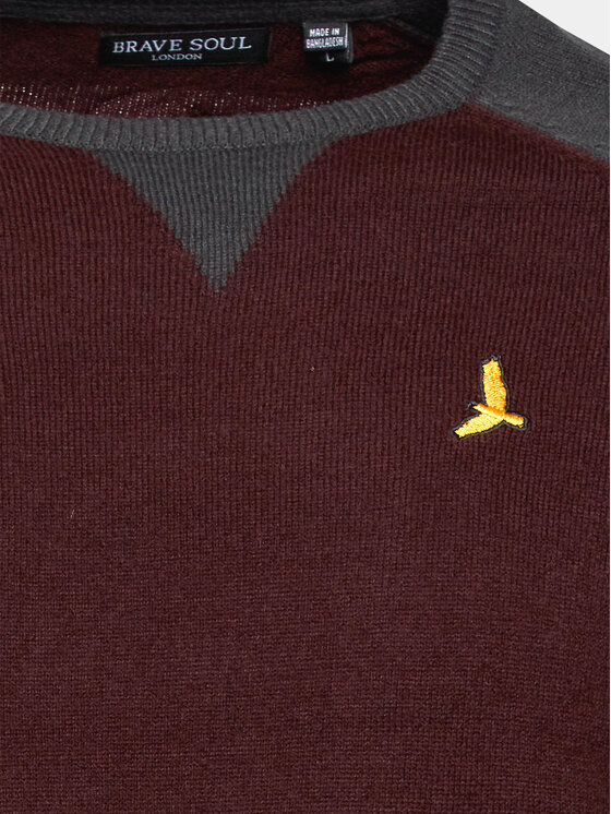 Brave Soul Brave Soul Pulover MK-230HIGGS Bordo rdeča Regular Fit